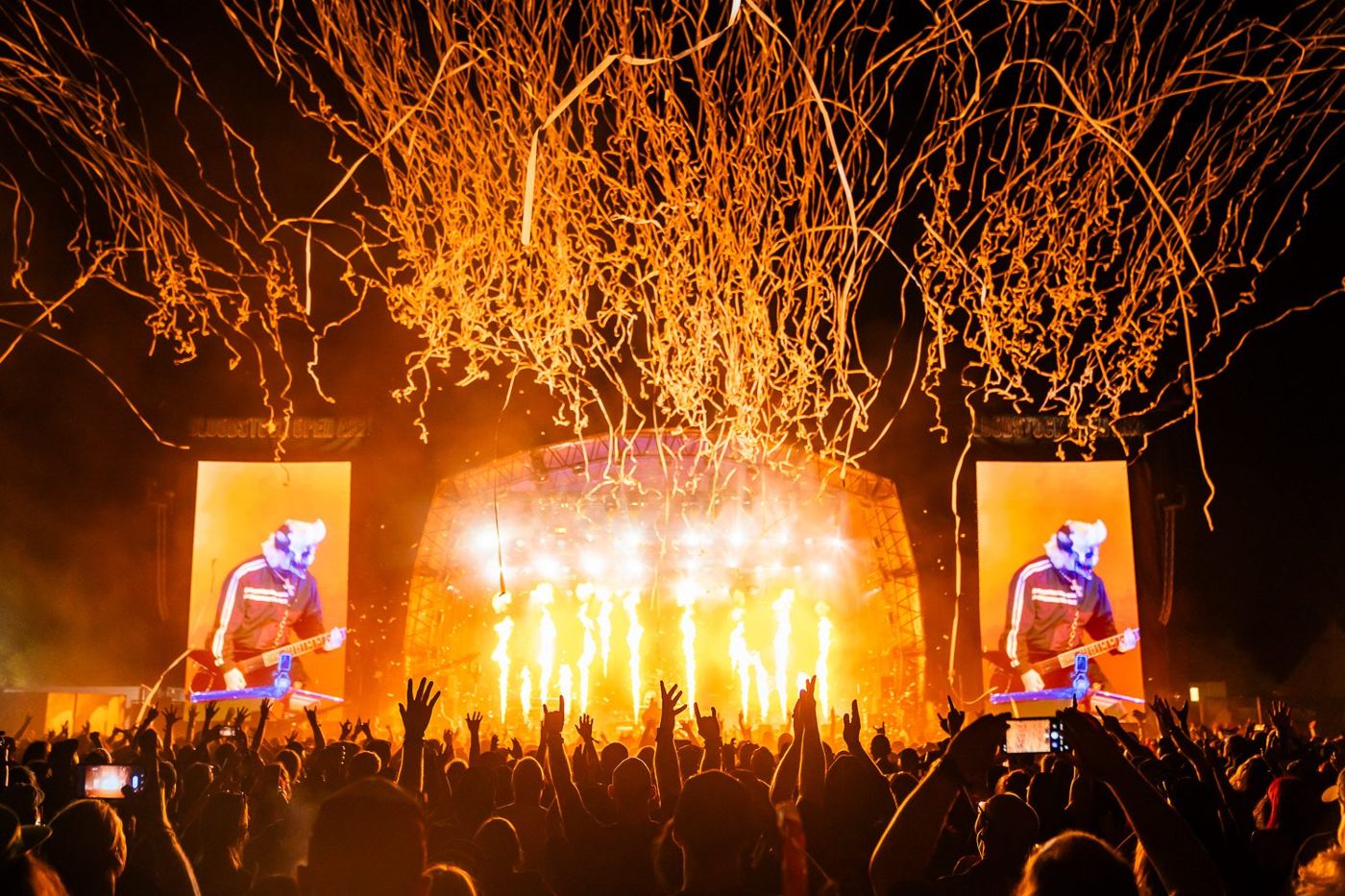 Slaughter to Prevail closing Bloodstock: flame jets across the stage and orange streamers raining over the crowd